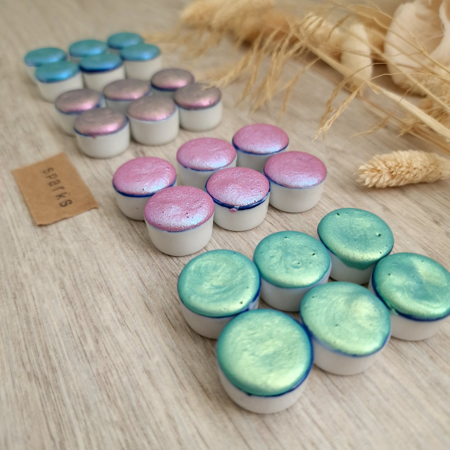 4 godets céramique - Palette - Godet d'aquarelle | aquarelle artisanales fabriquée à la main | peinture magique | peinture coloriage adulte