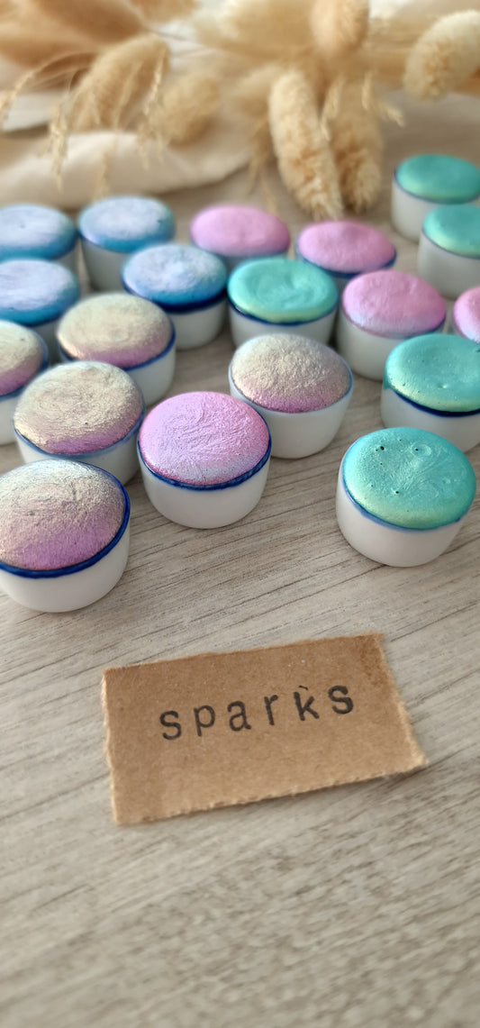 4 godets céramique - Palette - Godet d'aquarelle | aquarelle artisanales fabriquée à la main | peinture magique | peinture coloriage adulte