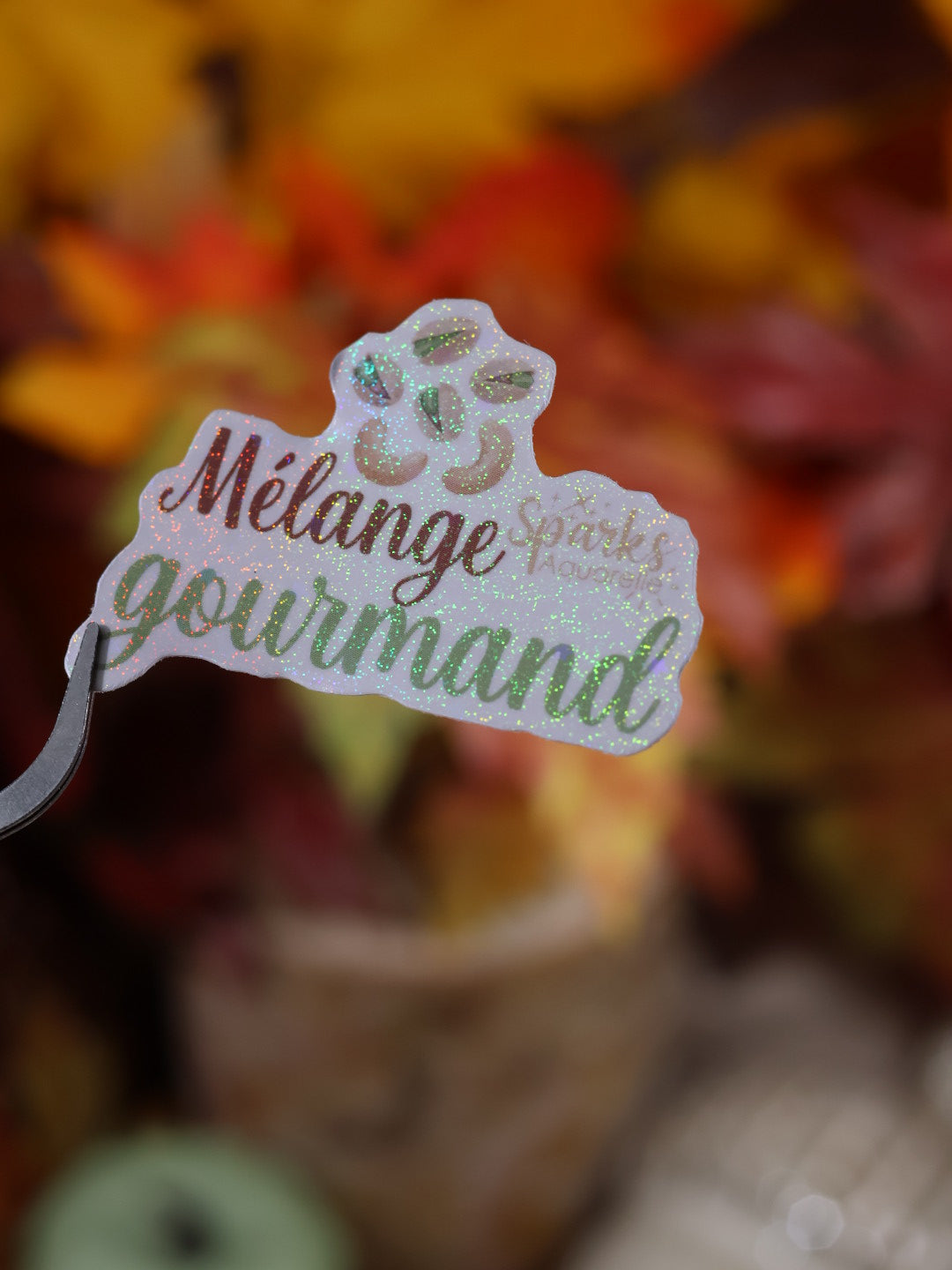 Sticker pailleté pour palette d’aquarelle ✨- Mélange gourmand - décoration palette peinture artistique