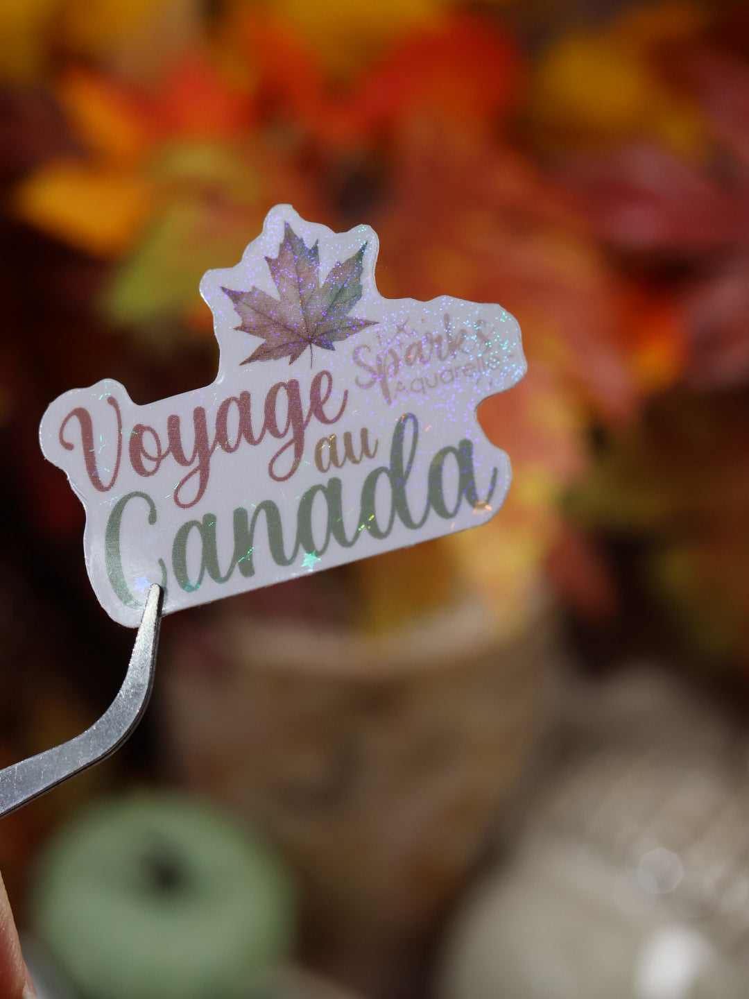 Sticker pailleté pour palette d’aquarelle ✨- Voyage au Canada - décoration palette peinture artistique