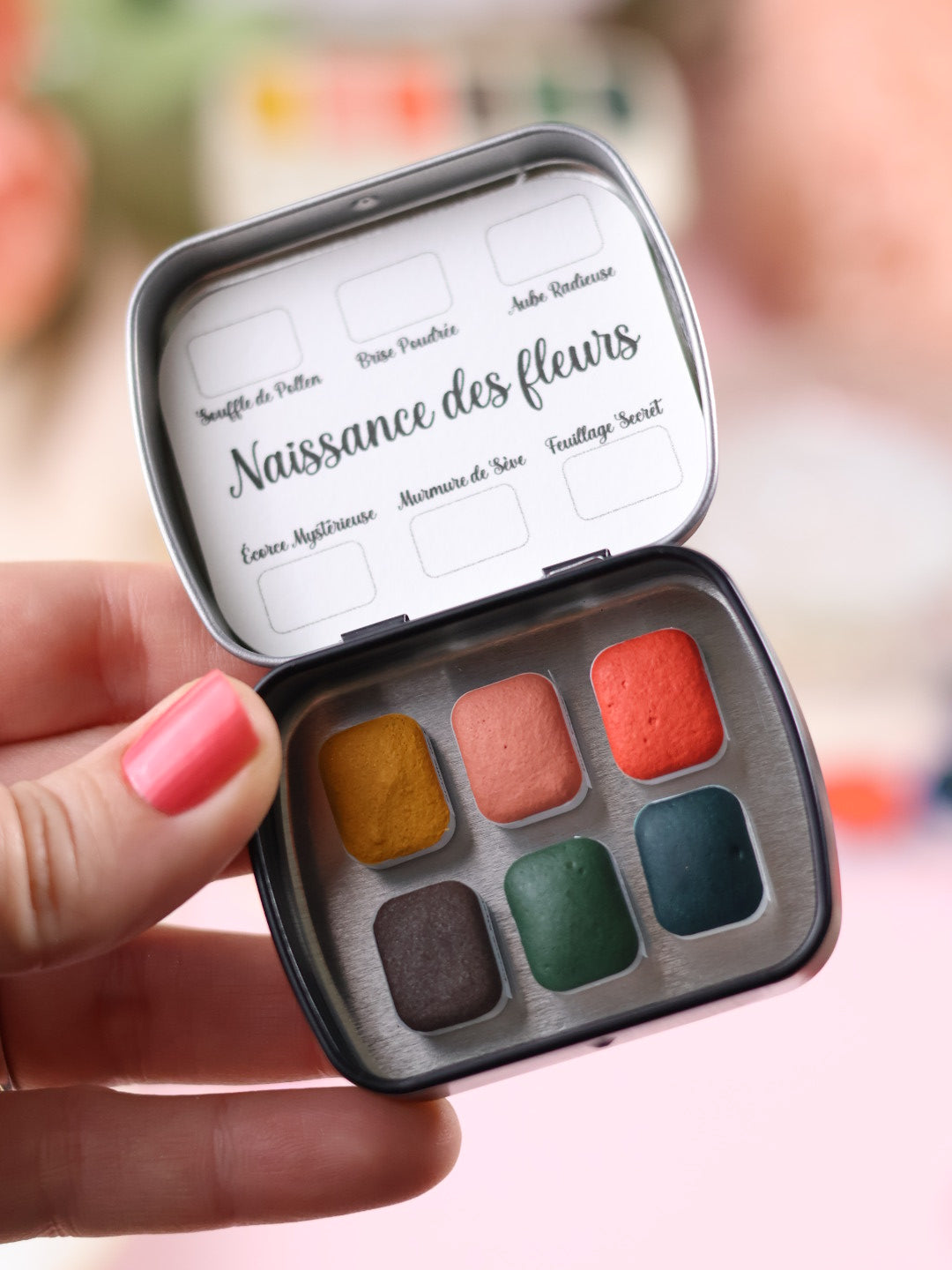 Naissance des Fleurs | 6 aquarelles à effet | Brillantes, poétiques et printanières | Fait main