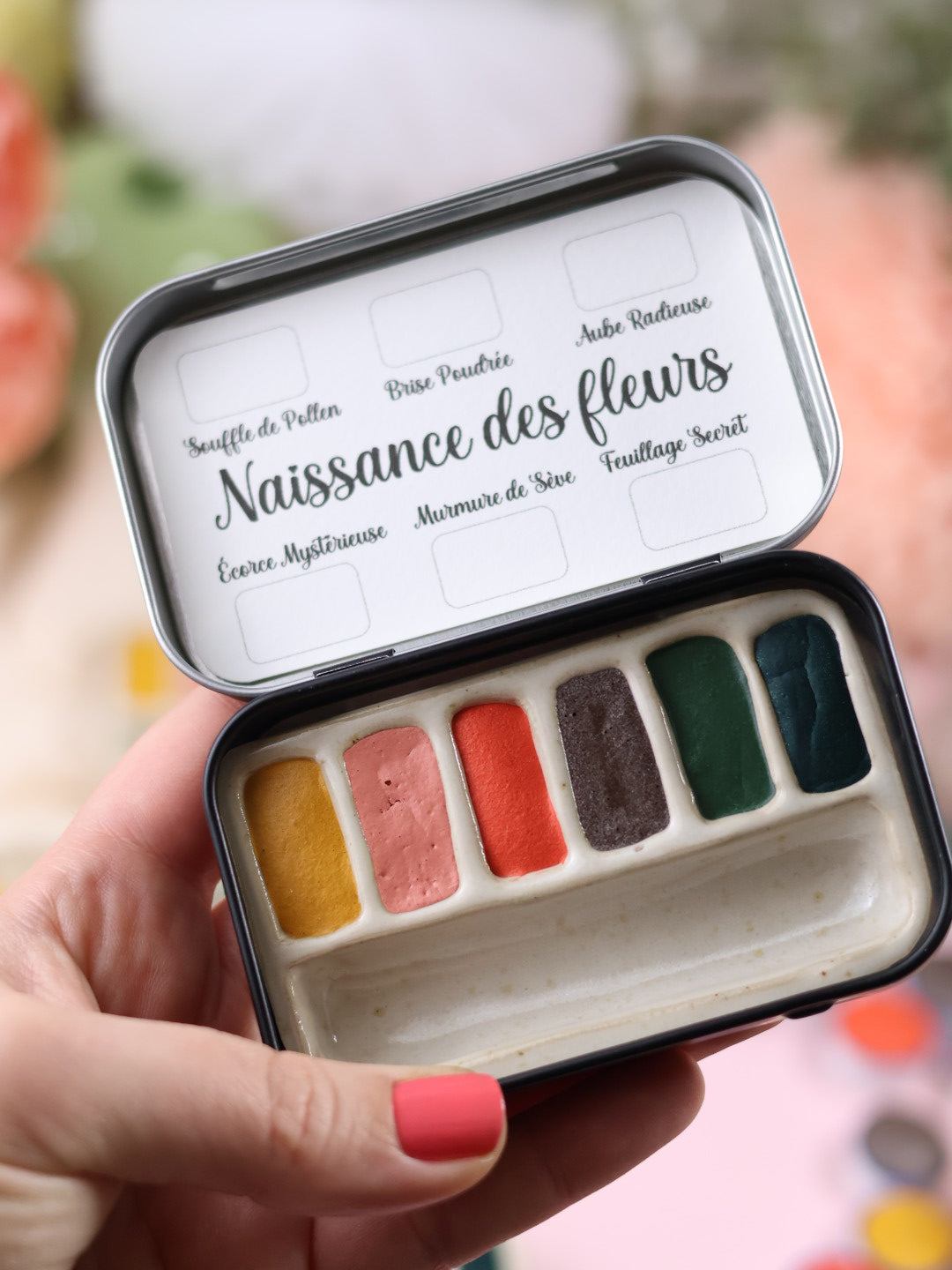 Naissance des Fleurs | 6 aquarelles à effet | Brillantes, poétiques et printanières | Fait main