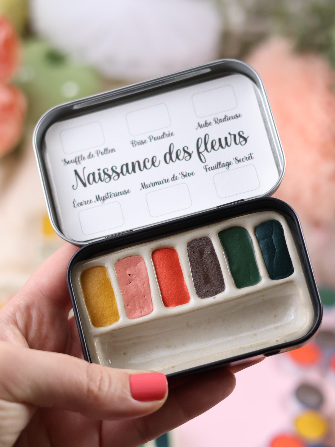 Naissance des Fleurs | 6 aquarelles à effet | Brillantes, poétiques et printanières | Fait main