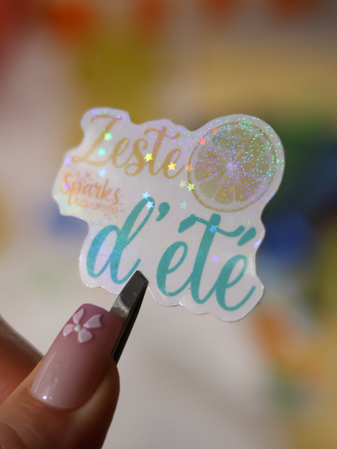 Sticker pailleté pour palette d’aquarelle ✨- Zeste d'été - décoration palette peinture artistique