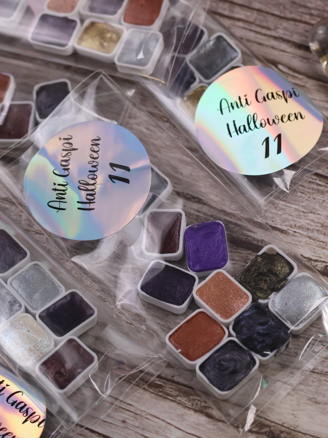 ✨ Les Anti-Gaspi – Lot de godets d’aquarelle imparfaits (Édition Halloween) 🎃