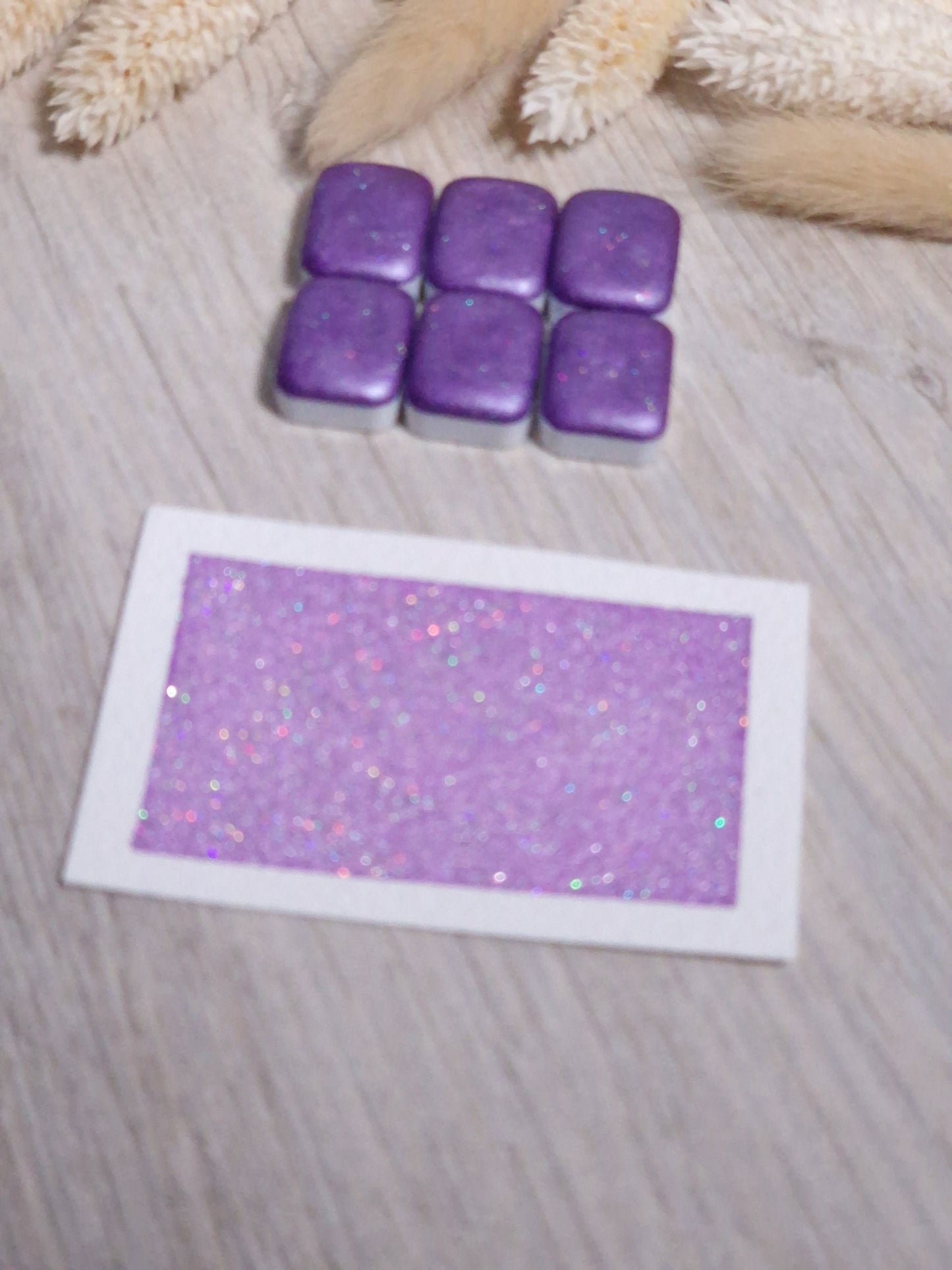 Rarity | Quart de godet d'aquarelle pailletée | aquarelle holographique violette | aquarelle scintillante violette | fabriquée à la main