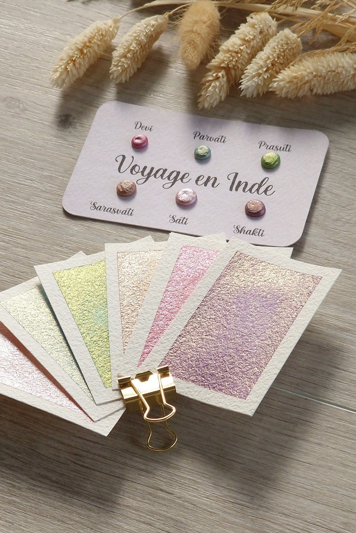 Voyage en Inde - 6 metallic watercolors