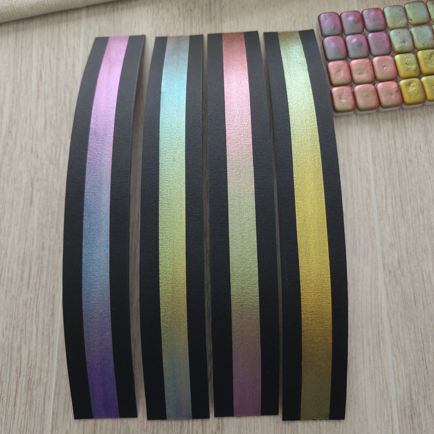 Caméléons légendaires | 4 aquarelles caméléons | aquarelle artisanale fabriquée à la main | peinture duochrome | cadeau artiste anniversaire