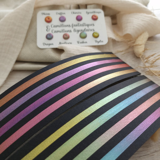 Dot Card Caméléons | 8 dots d'aquarelle caméléons | aquarelles artisanales fabriquées à la main | peinture duochrome | cadeau artiste Noël