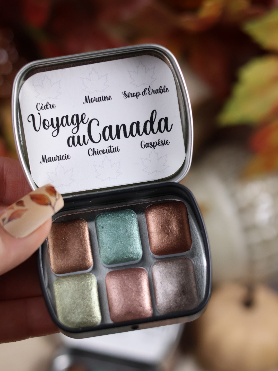 Voyage au Canada | 6 aquarelles à effet | Brillantes, étincelantes et solaires | artisanales