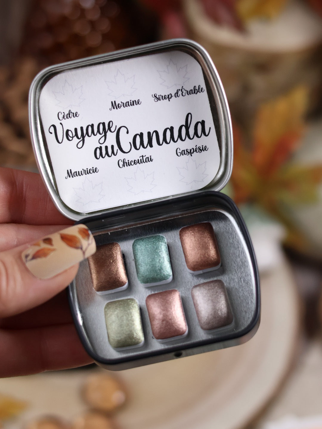 Voyage au Canada | 6 aquarelles à effet | Brillantes, étincelantes et solaires | artisanales