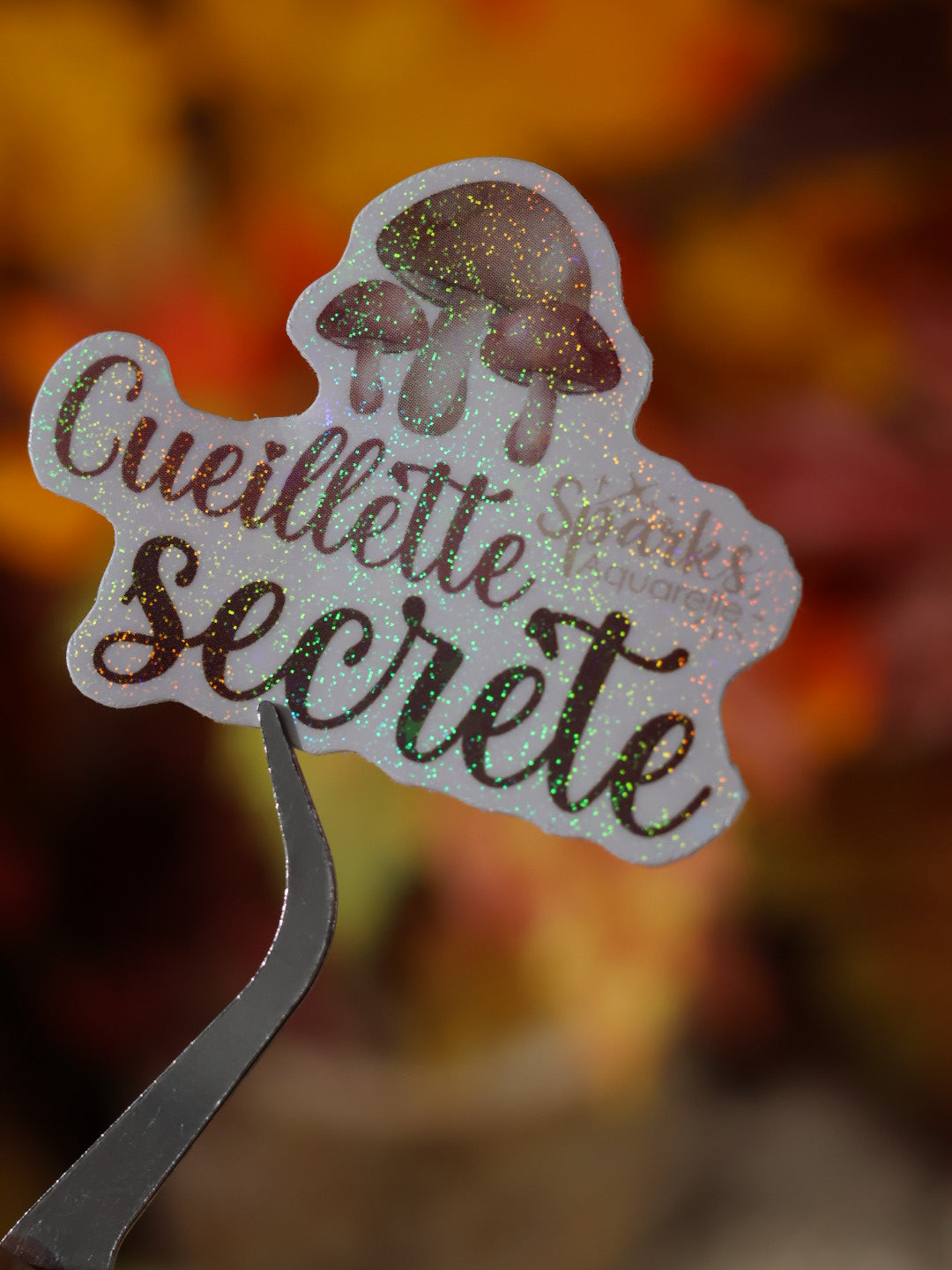 Sticker pailleté pour palette d’aquarelle ✨- Cueillètte secrète - décoration palette peinture artistique