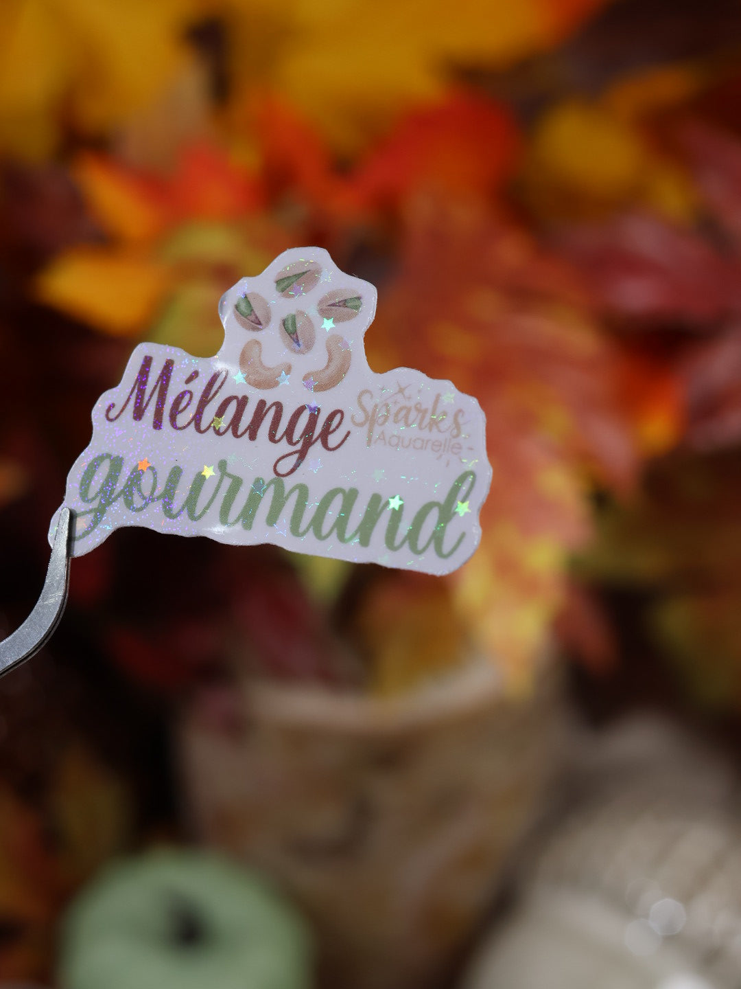 Sticker pailleté pour palette d’aquarelle ✨- Mélange gourmand - décoration palette peinture artistique