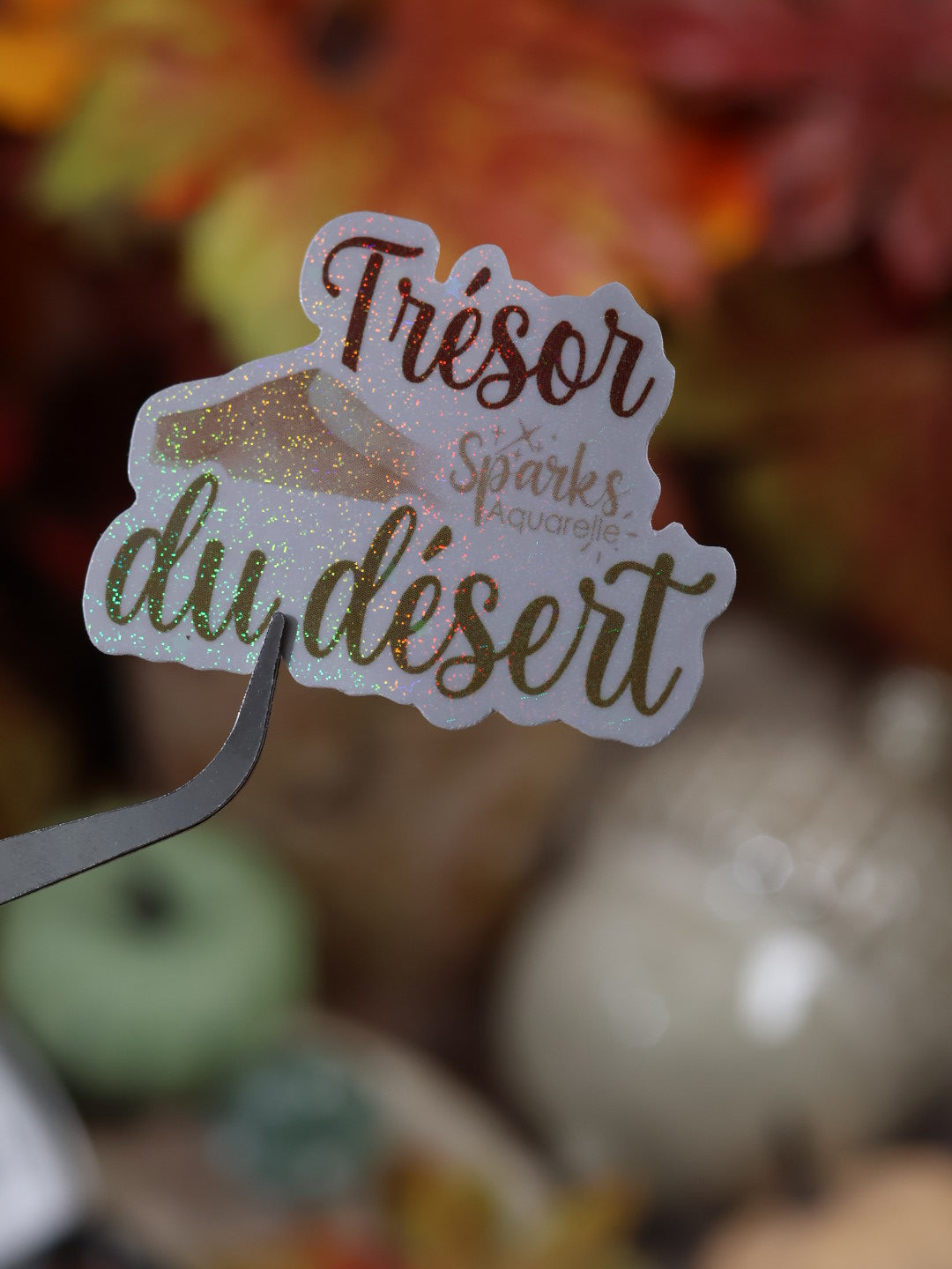 Sticker pailleté pour palette d’aquarelle ✨- Trésor du désert - décoration palette peinture artistique