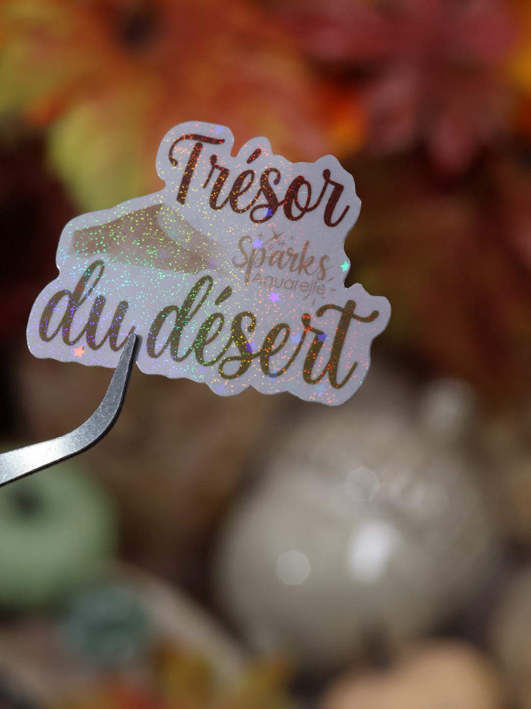 Sticker pailleté pour palette d’aquarelle ✨- Trésor du désert - décoration palette peinture artistique