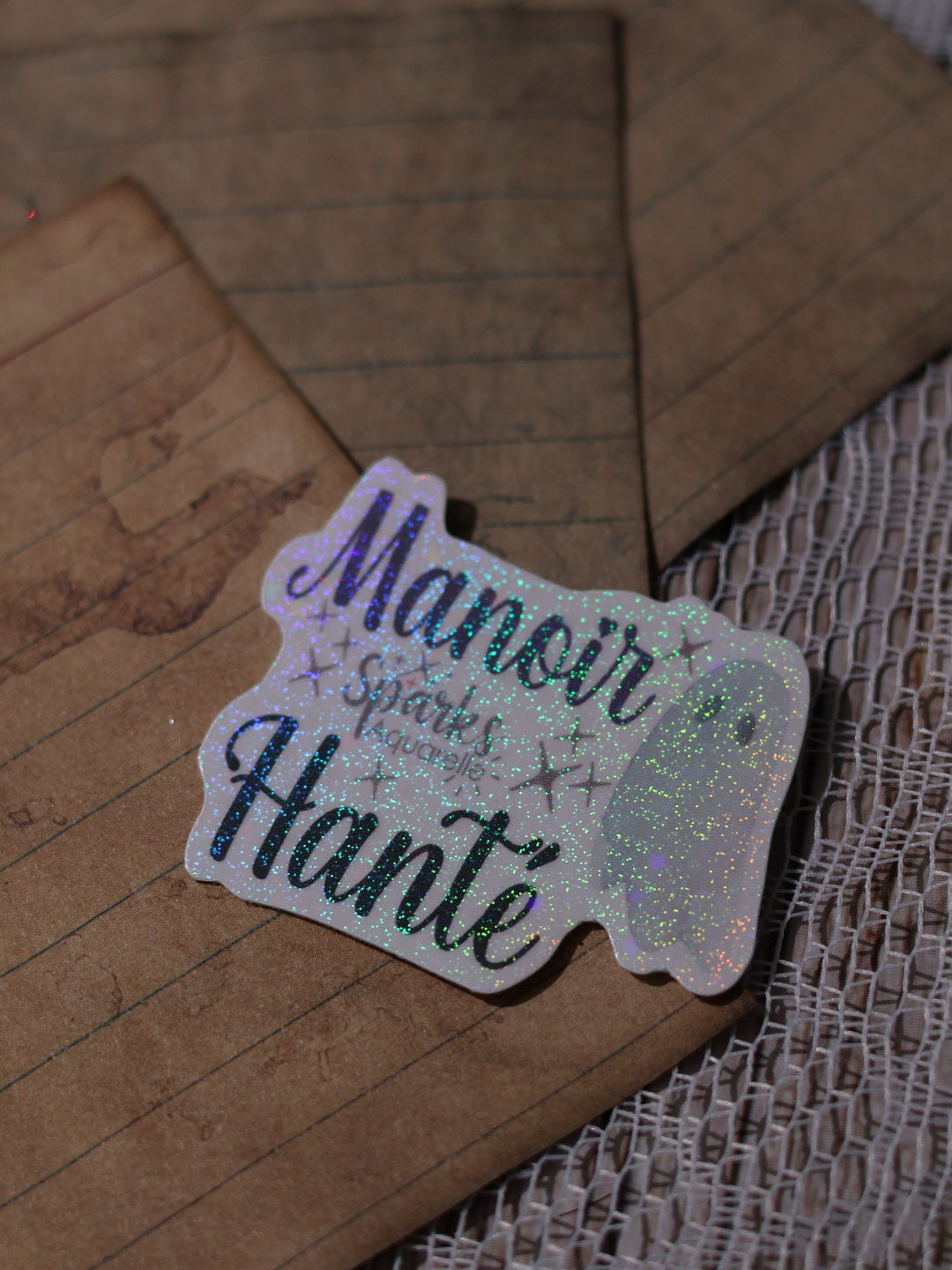 Sticker pailleté pour palette d’aquarelle ✨- Manoir Hanté - décoration palette peinture artistique