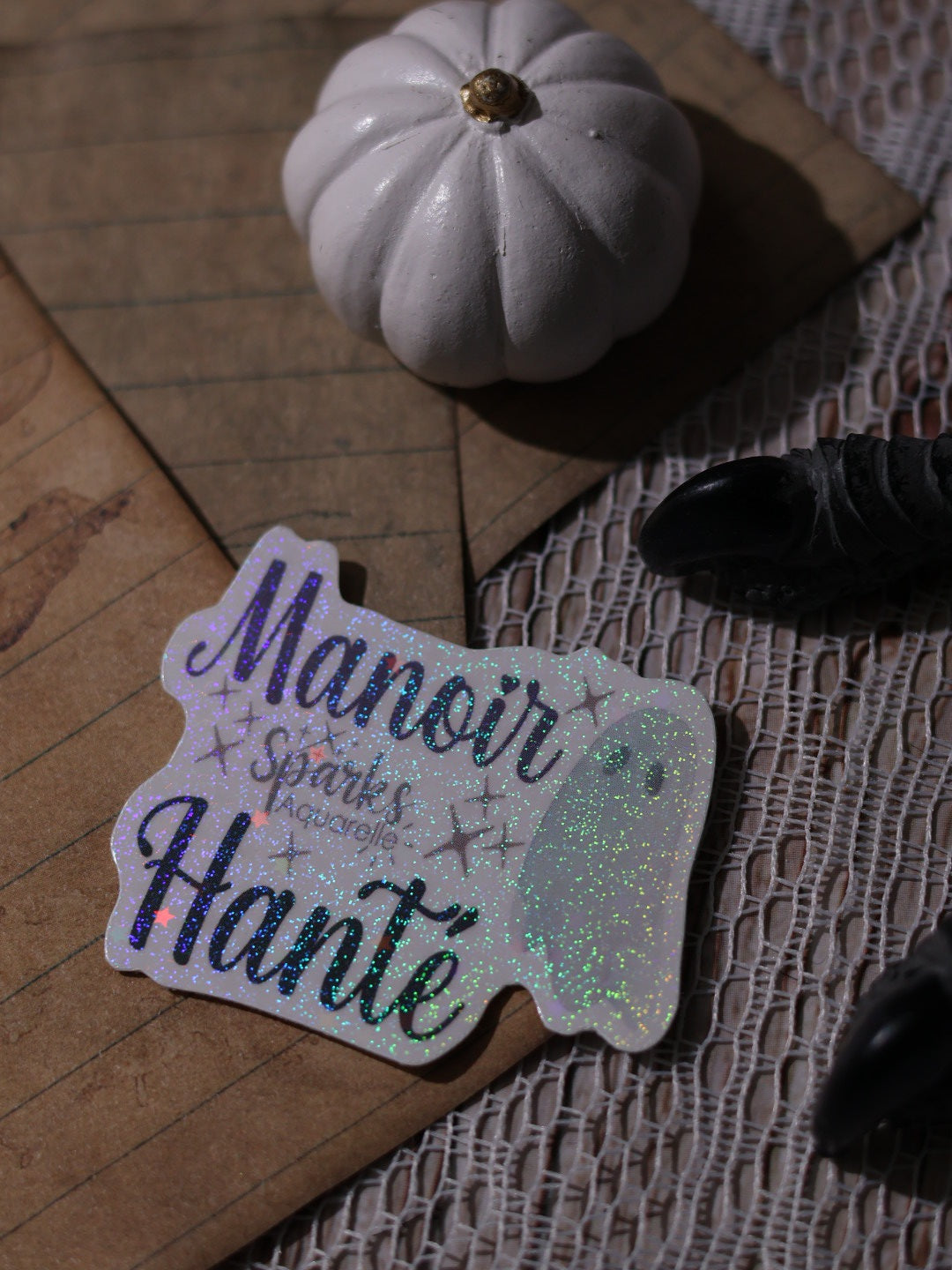 Sticker pailleté pour palette d’aquarelle ✨- Manoir Hanté - décoration palette peinture artistique