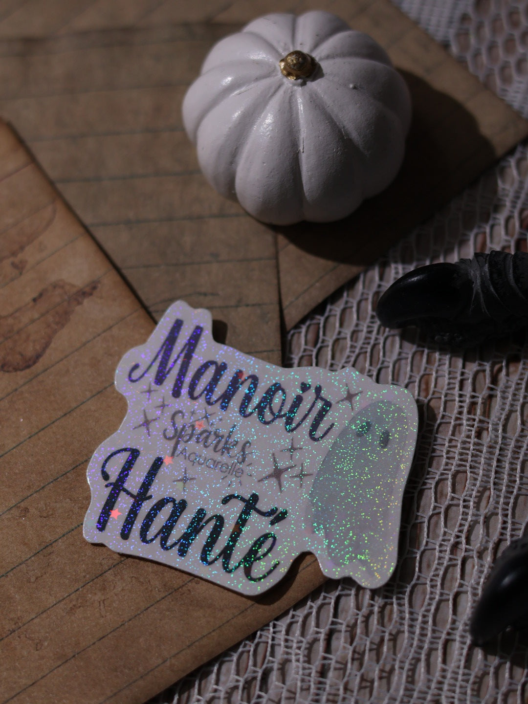 Sticker pailleté pour palette d’aquarelle ✨- Manoir Hanté - décoration palette peinture artistique
