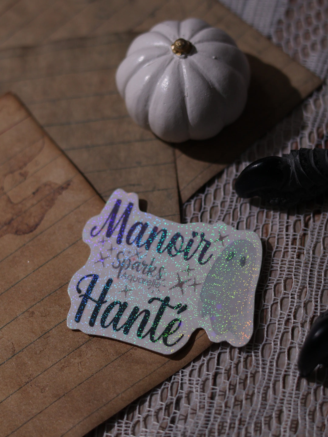 Sticker pailleté pour palette d’aquarelle ✨- Manoir Hanté - décoration palette peinture artistique