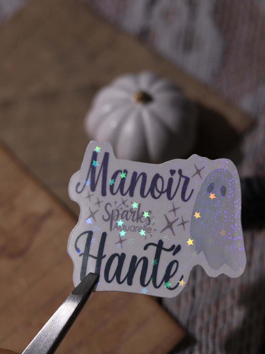 Sticker pailleté pour palette d’aquarelle ✨- Manoir Hanté - décoration palette peinture artistique