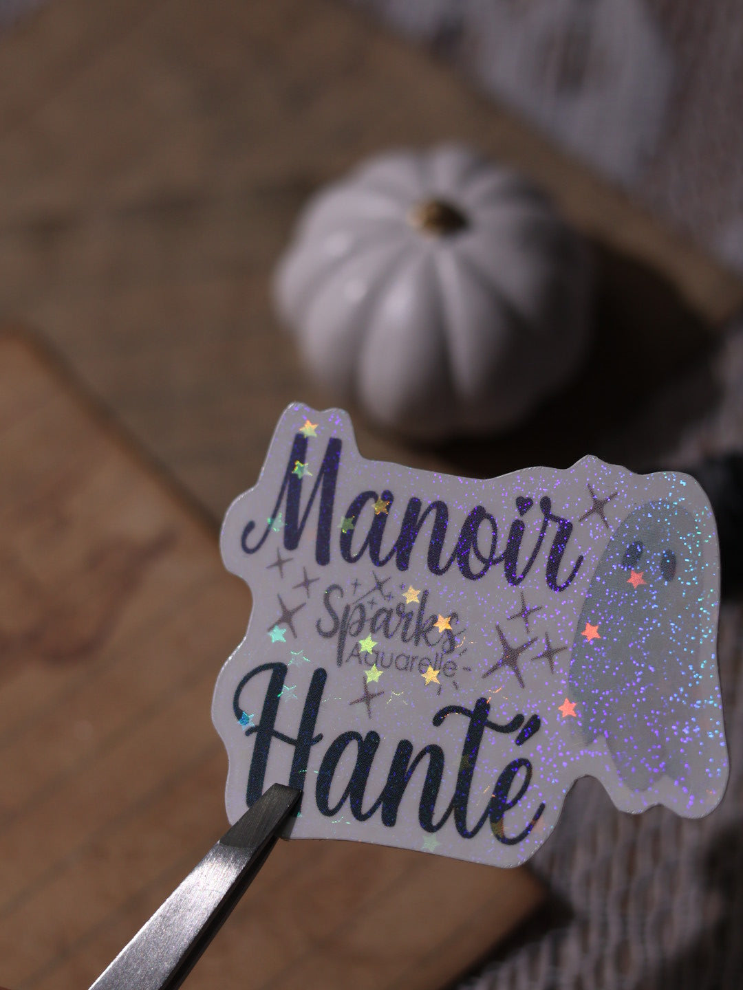 Sticker pailleté pour palette d’aquarelle ✨- Manoir Hanté - décoration palette peinture artistique
