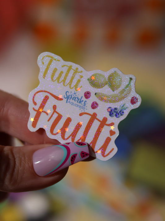 Sticker pailleté pour palette d’aquarelle ✨- Tutti Frutti - décoration palette peinture artistique