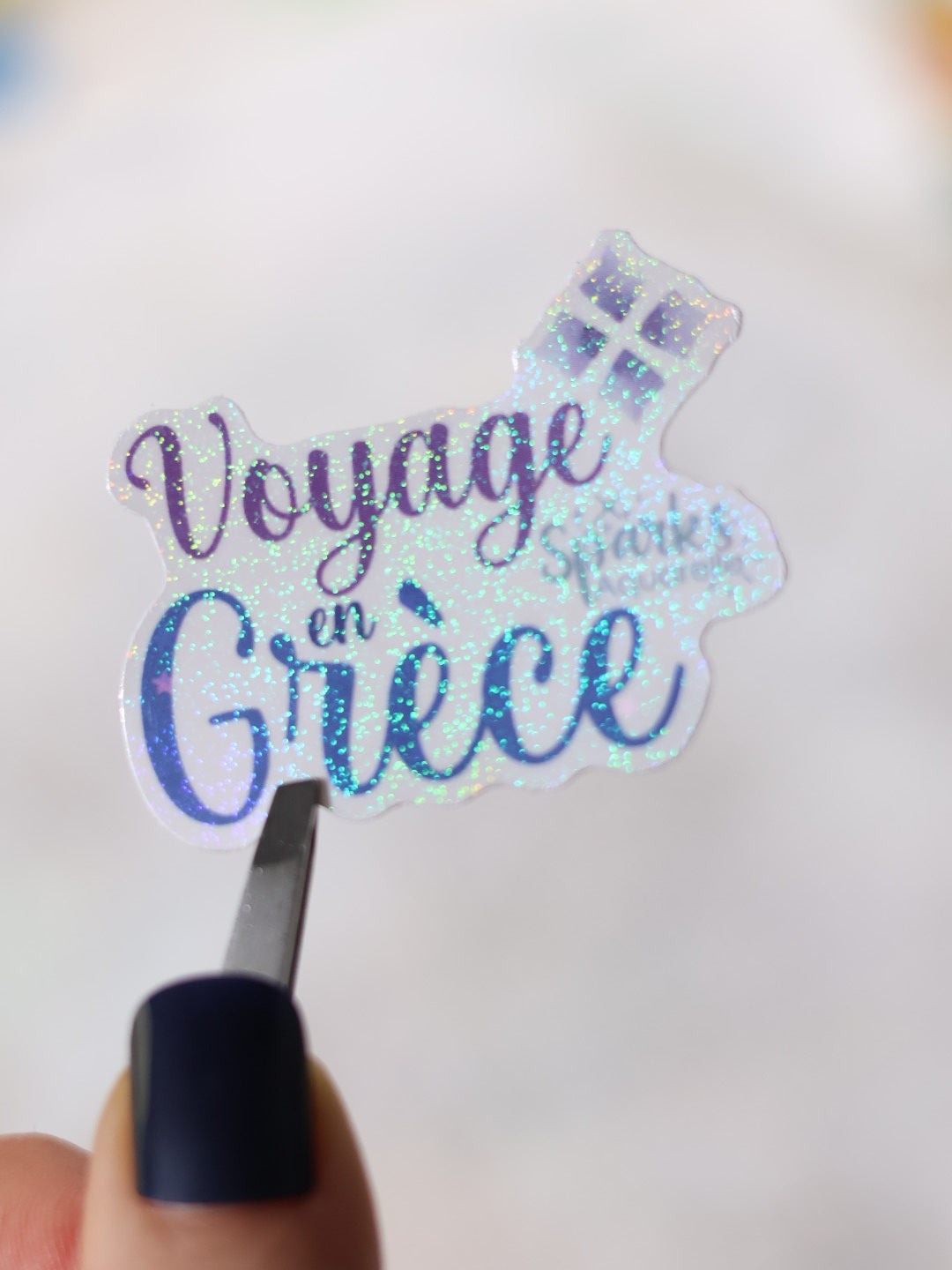 Sticker pailleté pour palette d’aquarelle ✨- Voyage en Grèce - décoration palette peinture artistique