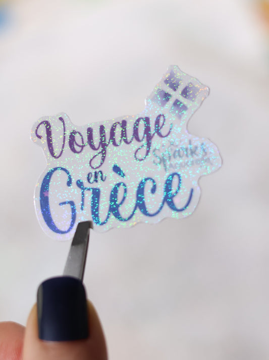 Sticker pailleté pour palette d’aquarelle ✨- Voyage en Grèce - décoration palette peinture artistique