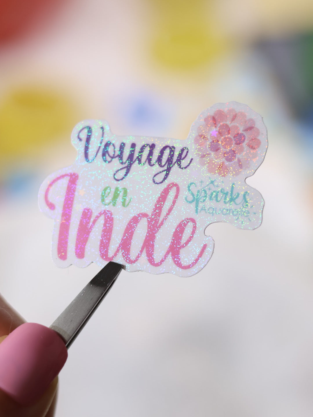 Sticker pailleté pour palette d’aquarelle ✨- Voyage en Inde - décoration palette peinture artistique
