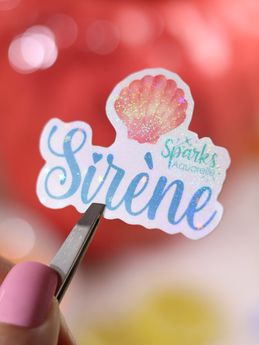 Sticker pailleté pour palette d’aquarelle ✨-Sirène - décoration palette peinture artistique