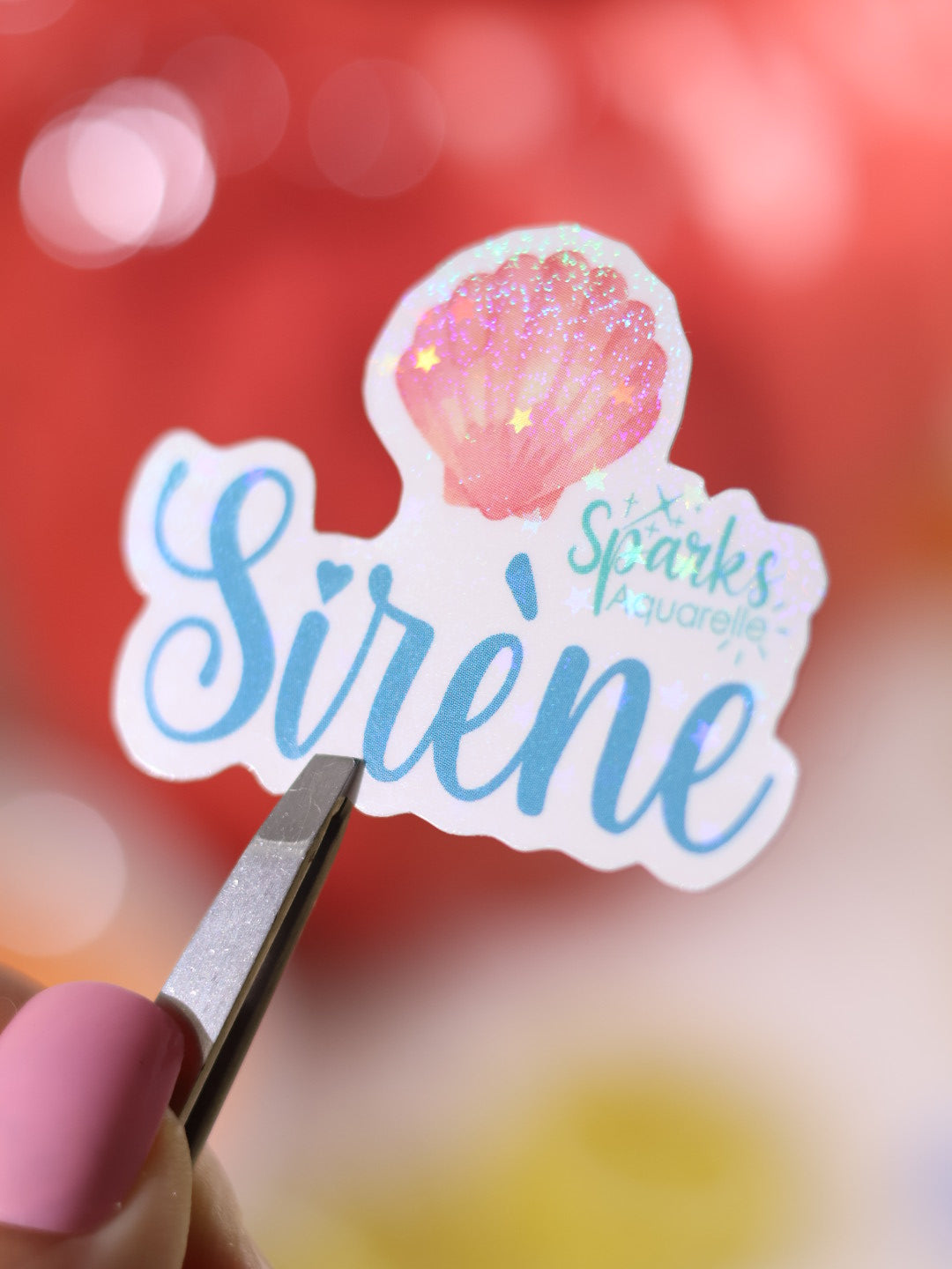 Sticker pailleté pour palette d’aquarelle ✨-Sirène - décoration palette peinture artistique