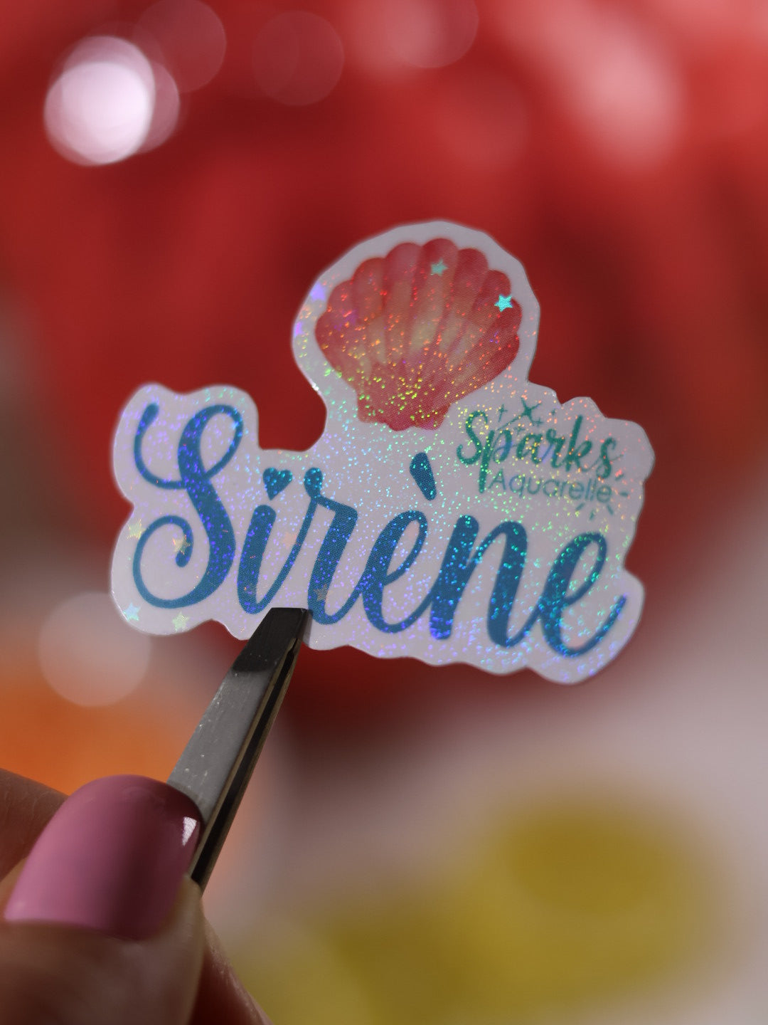 Sticker pailleté pour palette d’aquarelle ✨-Sirène - décoration palette peinture artistique