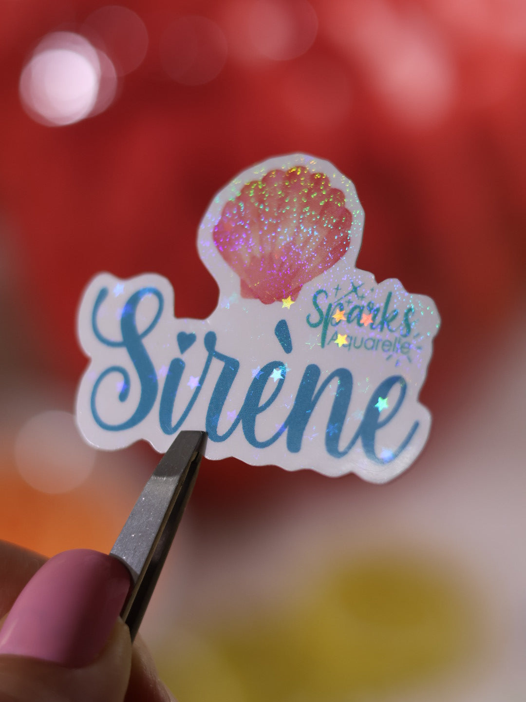 Sticker pailleté pour palette d’aquarelle ✨-Sirène - décoration palette peinture artistique