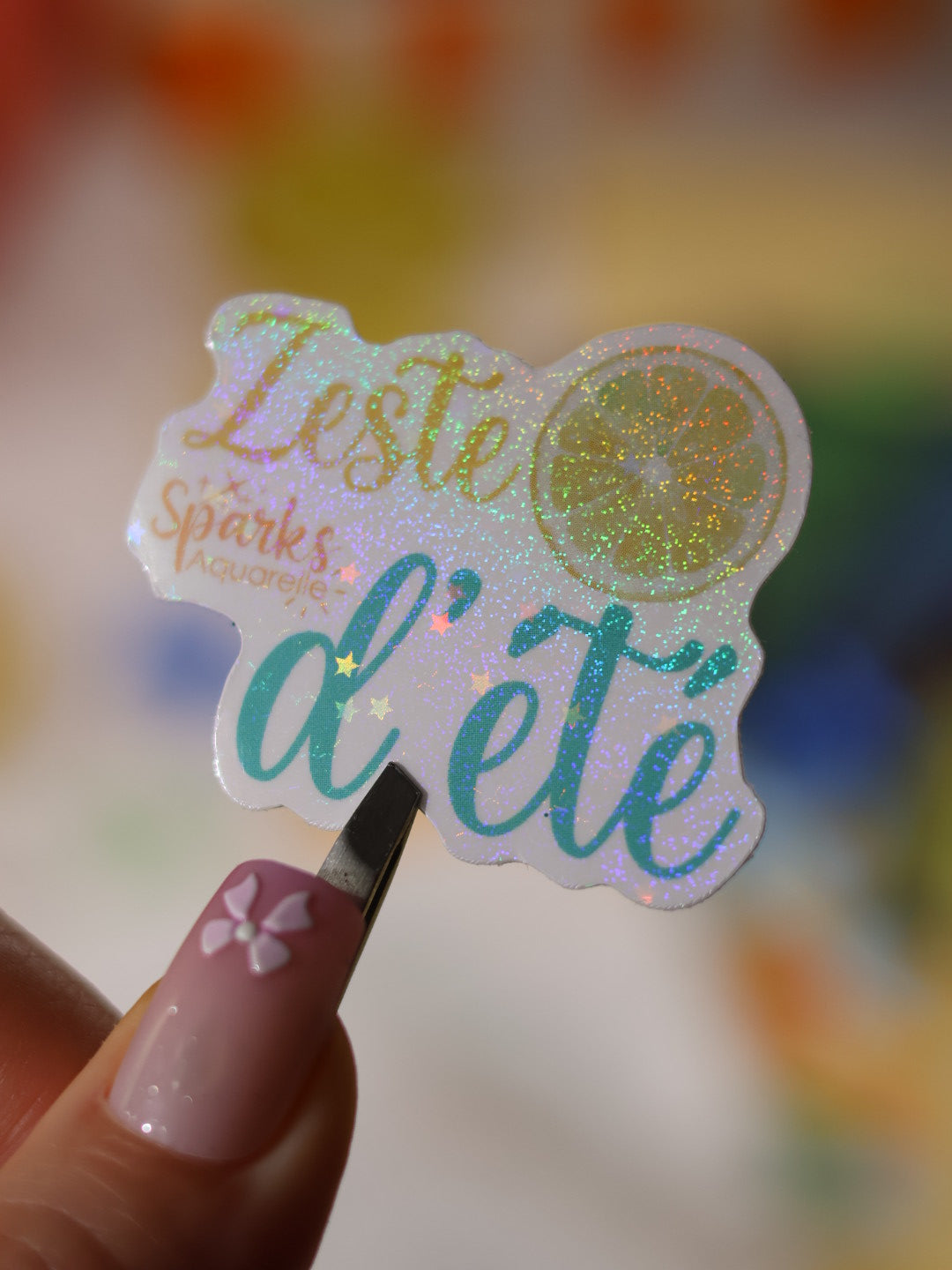 Sticker pailleté pour palette d’aquarelle ✨- Zeste d'été - décoration palette peinture artistique