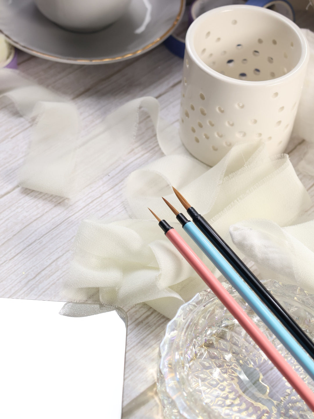 Pack aquarelle débutant – pinceaux et palette pour aquarelle à paillettes