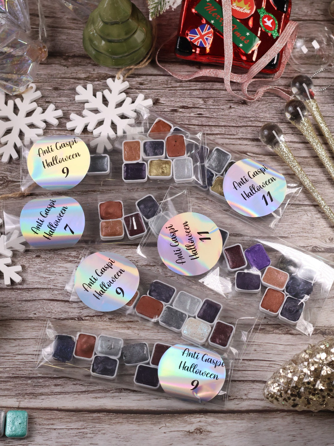 ✨ Les Anti-Gaspi – Lot de godets d’aquarelle imparfaits (Édition Halloween) 🎃