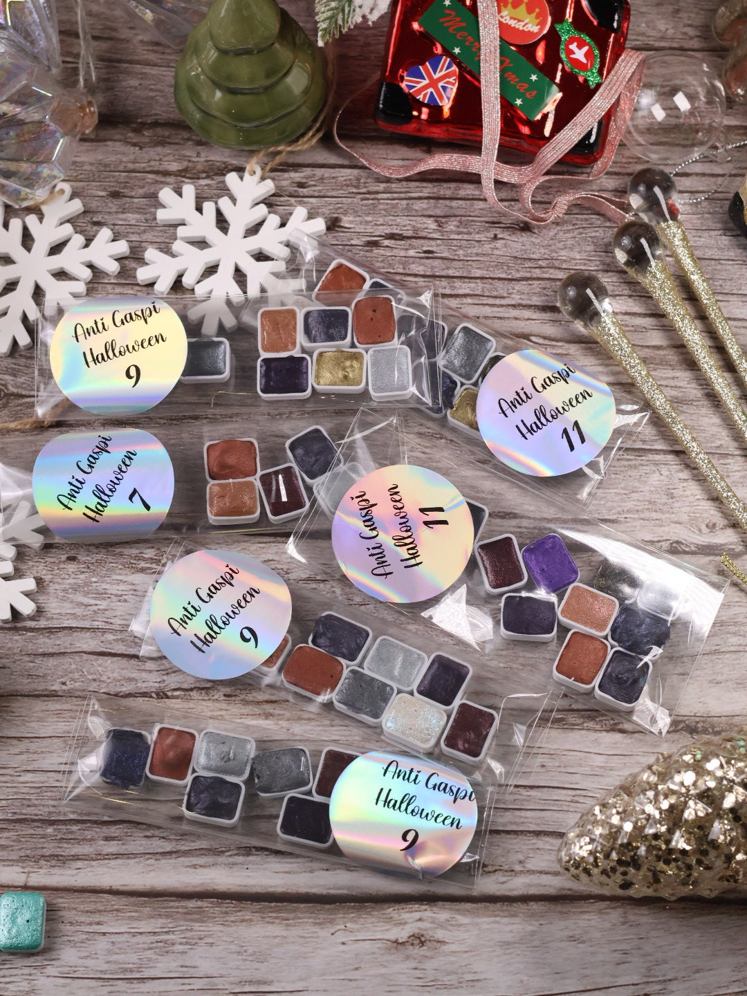 ✨ Les Anti-Gaspi – Lot de godets d’aquarelle imparfaits (Édition Halloween) 🎃