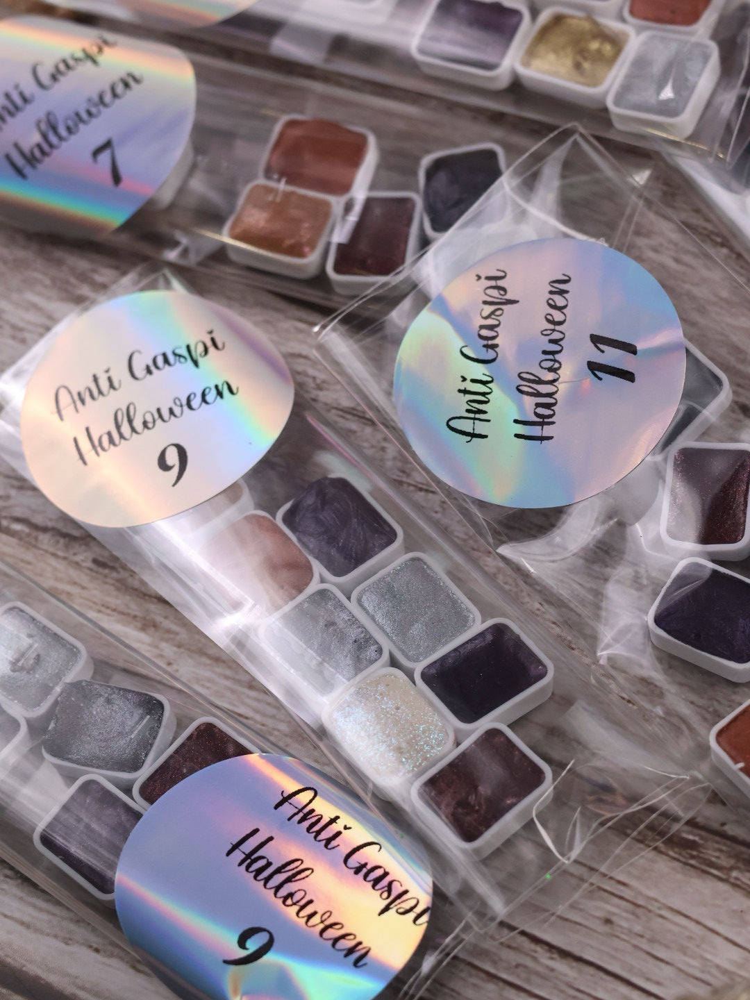 ✨ Les Anti-Gaspi – Lot de godets d’aquarelle imparfaits (Édition Halloween) 🎃