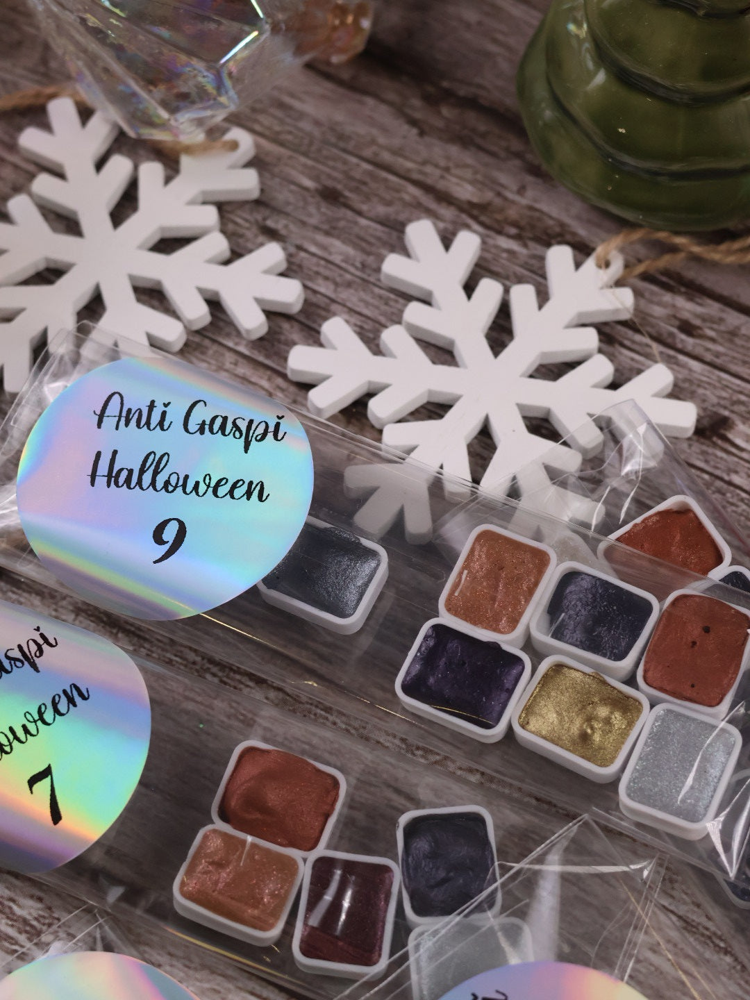 ✨ Les Anti-Gaspi – Lot de godets d’aquarelle imparfaits (Édition Halloween) 🎃