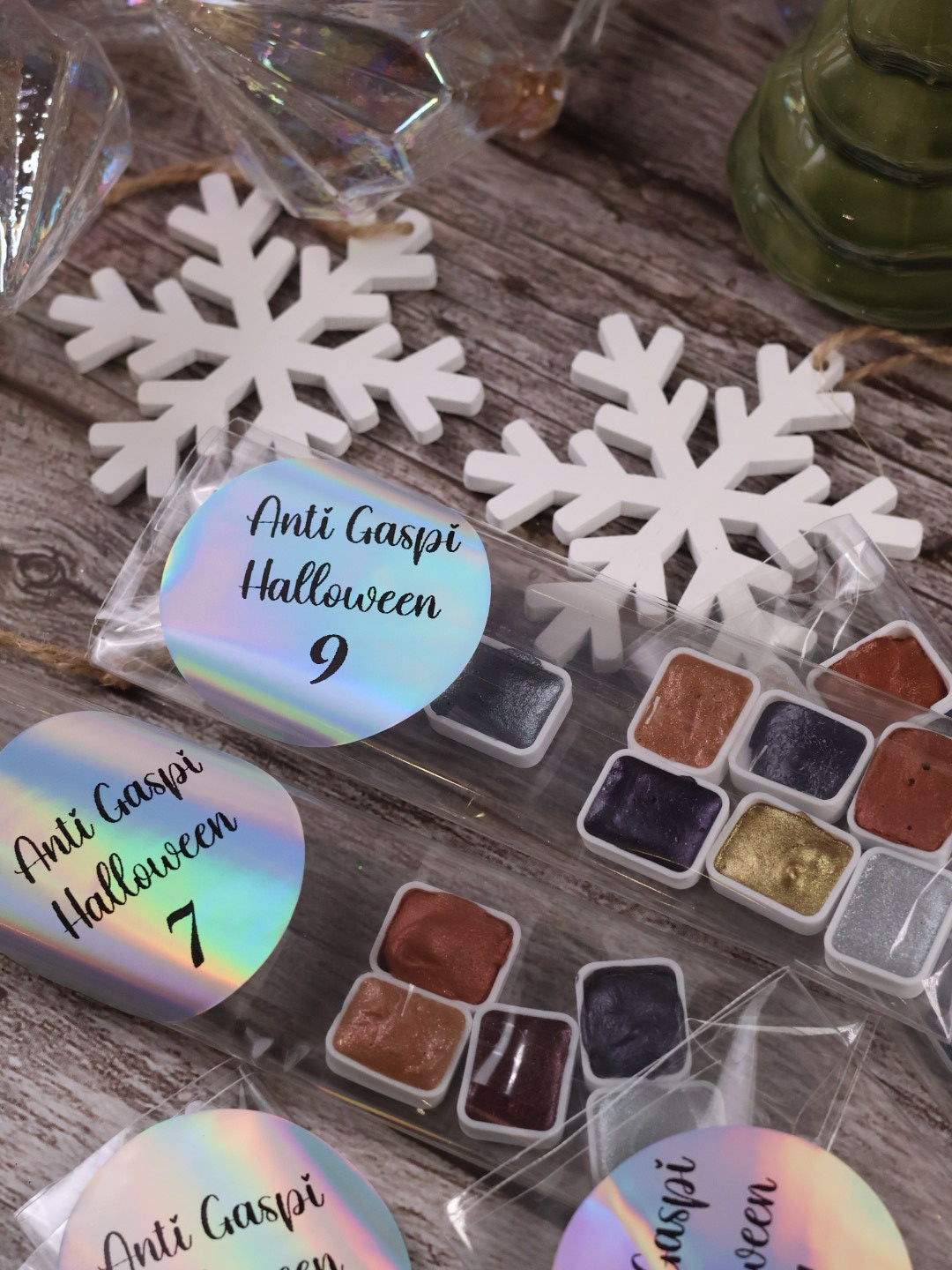 ✨ Les Anti-Gaspi – Lot de godets d’aquarelle imparfaits (Édition Halloween) 🎃