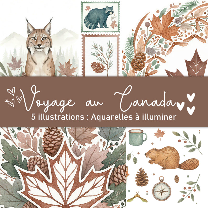 Collection Voyage au Canada :  illustrations à pailleter