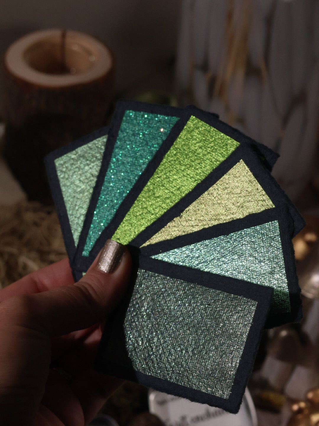 Forêt Enchantée | Aquarelles à paillettes Velvet | 6 couleurs magiques et féeriques | Profondes, lumineuses, mystérieuses | Fait main