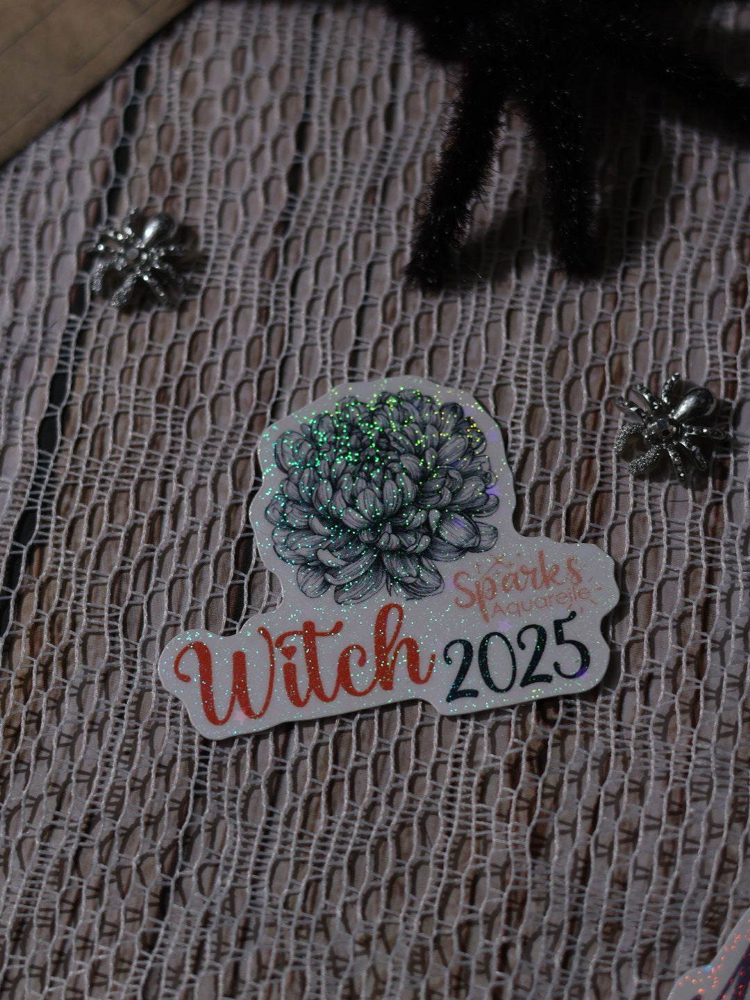 Sticker pailleté pour palette d’aquarelle ✨- Witch2025 - décoration palette peinture artistique