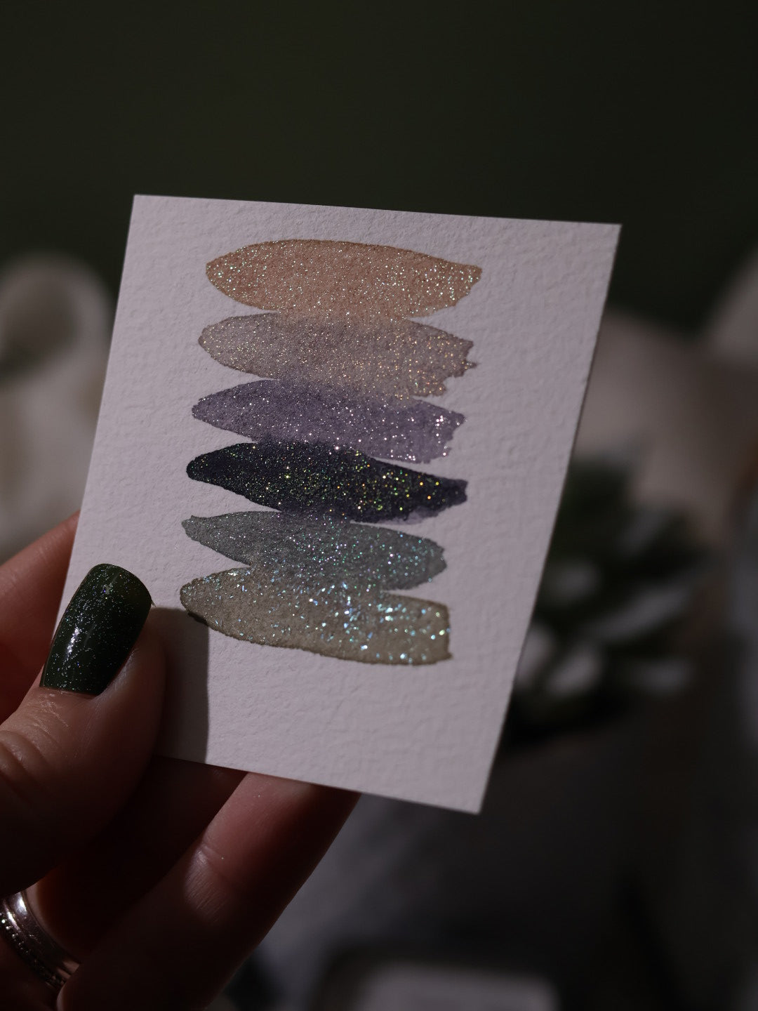 Jardin Glacé | 6 aquarelles à effet | Subtiles, lumineuses et givrées | Fait main