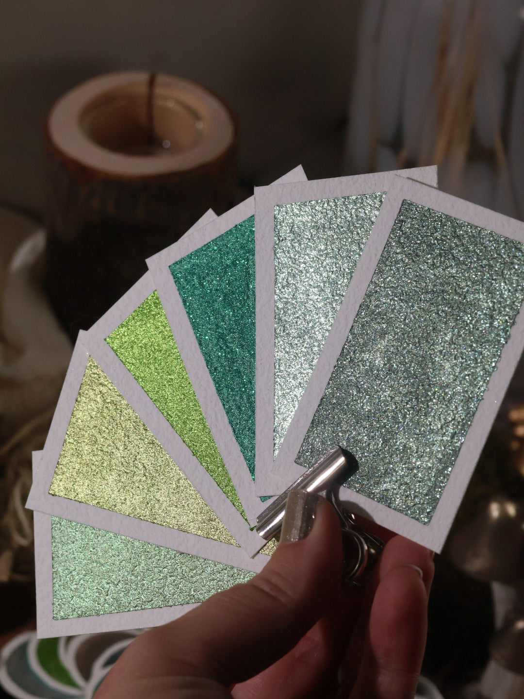 Forêt Enchantée | Aquarelles à paillettes Velvet | 6 couleurs magiques et féeriques | Profondes, lumineuses, mystérieuses | Fait main