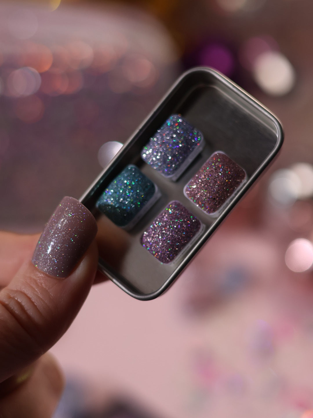 Moment Suspendu – 4 toppers d’aquarelle à paillettes pour sublimer vos créations | aquarelles | cadeau artiste | aquarelles artisanales